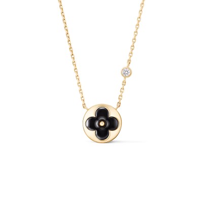 LOUIS VUITTON COLOR BLOSSOM BB SUN PENDANT, YELLOWGOLD, ONYX AND DIAMOND Q03790